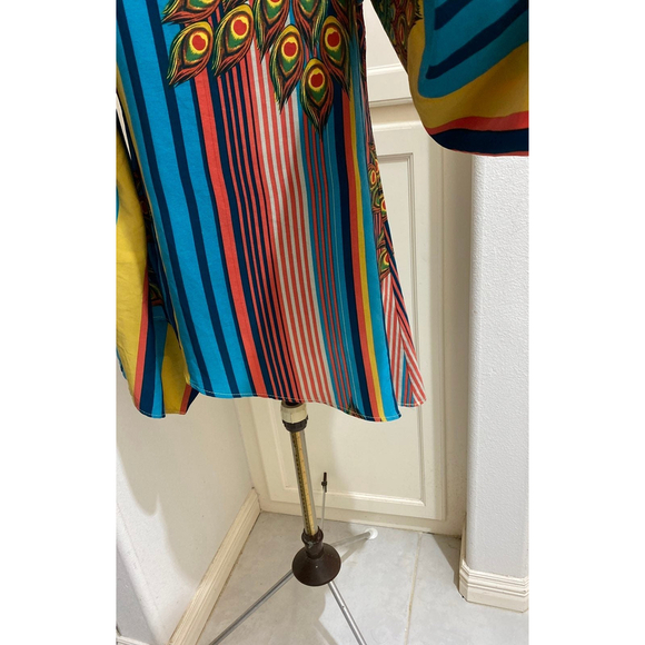 hello miss Colorful Striped Top w/ Peacock Design - Picture 4 of 8